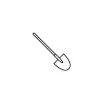 Shovel line vector icon illustration