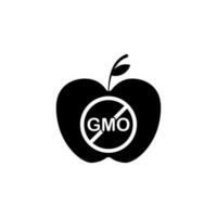 gmo, manzana, prohibición vector icono ilustración