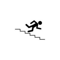 Man, stairs, fall vector icon illustration