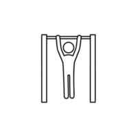 man doing pull ups vector icon illustration