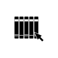 Books, mouse cursor vector icon illustration