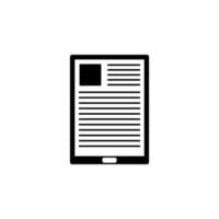 Tablet, article, book vector icon illustration