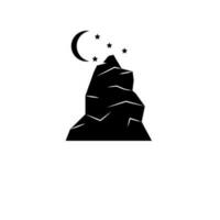 Mountain and Moon vector icon illustration