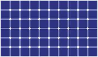 Illustration of a blue checkered background with white dots. White dots illusion in blue background. Suitable for use as an illustration of the illusion of white dots that appear black vector