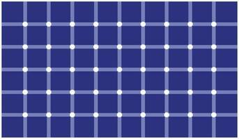 Illustration of a blue checkered background with white dots. White dots illusion in blue background. Suitable for use as an illustration of the illusion of white dots that appear black vector