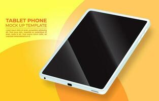 Realistic White Tablet Phone Mock Up Template vector