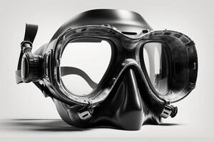 escafandra autónoma buzo máscara en un blanco antecedentes. nadando equipo. ai generado foto