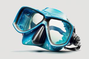 scuba diver mask on a white background. swimming equipment. photo