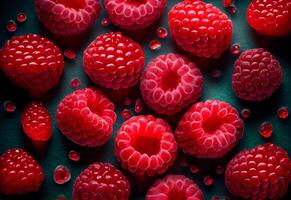 ripe raspberries on the background. photo