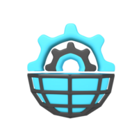 icon gear browser setting of rendering 3d png