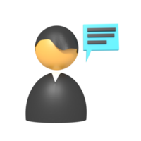 Symbol Profil Blase Dialog von 3d Rendern png