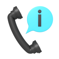 icon caller information of rendering 3d png