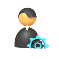 icon User Setting of 3d rendering png