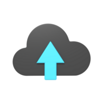 3d icono de subir datos con flecha arriba y nube png