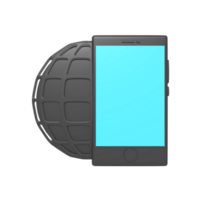 3d icon of  browser on phone png