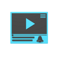 3d icon of video player on line png