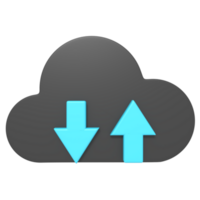 3d icon of cloud with arrow up and down png