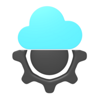 3d ícone do nuvem configuração png