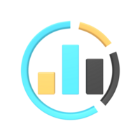 icon data statistics chart of rendering 3d png