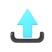 3d icon of upload data with arrow up png