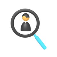 icon searching profile  of rendering 3d png