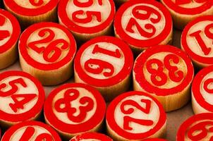 Red wood numbers photo