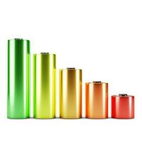 Battery charge level isolated on white background photo