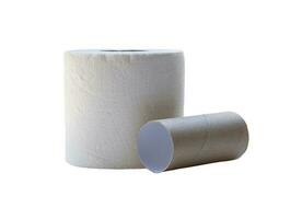 rollo único de papel tisú blanco o servilleta preparado para usar en el baño o en el baño aislado en fondo blanco con camino de recorte foto