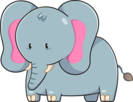 tecknad serie söt elefant, djur- png