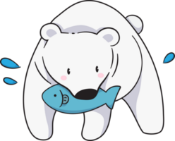 Cartoon cute Polar Bear, Animal png