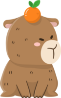 Cartoon cute capybara Character png