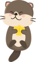 Cartoon cute otter Character png