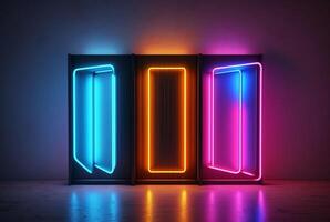 realistic neon light background. photo