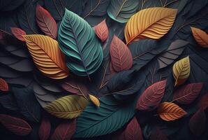 colorful leaves abstract background. photo