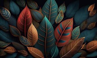 colorful leaves abstract background. photo