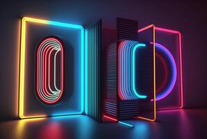 realistic neon light background. photo