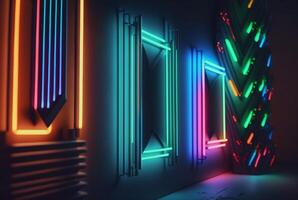 realistic neon light background. photo