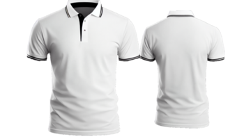 Polo shirt short Sleeve print mockup, 3d render, Front and back, copy space, png