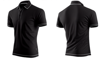 Polo shirt short Sleeve print mockup, 3d render, Front and back, copy space, png