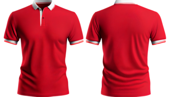 Polo shirt short Sleeve print mockup, 3d render, Front and back, copy space, png