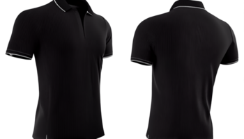 Polo shirt short Sleeve print mockup, 3d render, Front and back, copy space, png