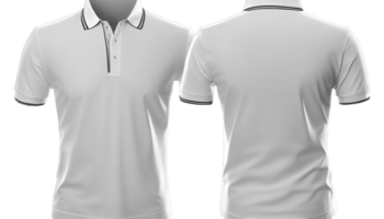 polo camisa corto manga impresión Bosquejo, 3d prestar, frente y atrás, Copiar espacio, generativo ai png