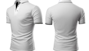 Polo shirt short Sleeve print mockup, 3d render, Front and back, copy space, png