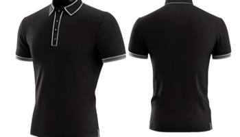 Polo shirt short Sleeve print mockup, 3d render, Front and back, copy space, png