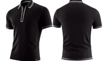 Polo shirt short Sleeve print mockup, 3d render, Front and back, copy space, png