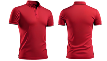 Polo shirt short Sleeve print mockup, 3d render, Front and back, copy space, png