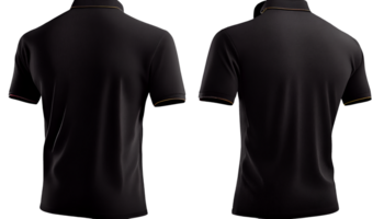 Polo shirt short Sleeve print mockup, 3d render, Front and back, copy space, png