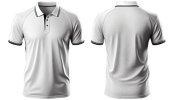 Polo shirt short Sleeve print mockup, 3d render, Front and back, copy space, png