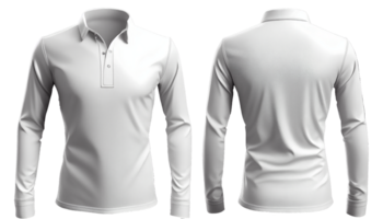 Polo shirt short Sleeve print mockup, 3d render, Front and back, copy space, png