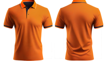 Polo shirt short Sleeve print mockup, 3d render, Front and back, copy space, png